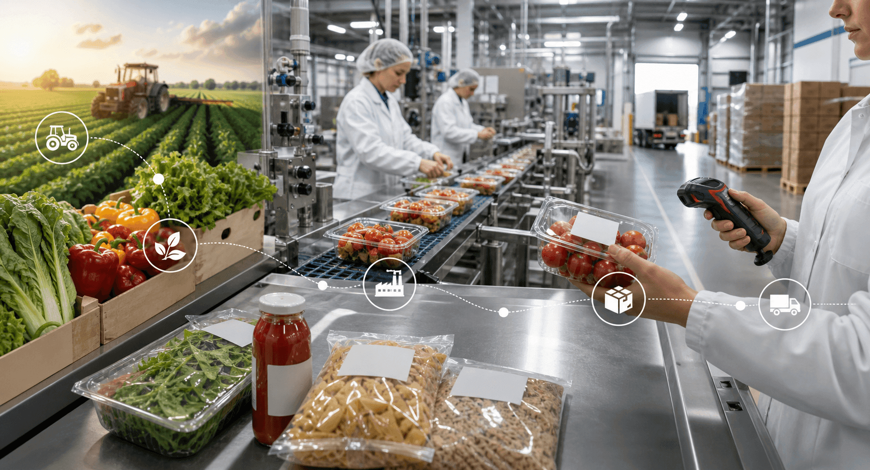 Farm-to-fork traceability illustration